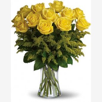Vase with Yellow Roses.