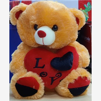 Yellow Teddy With Heart Symbol(30cm) 